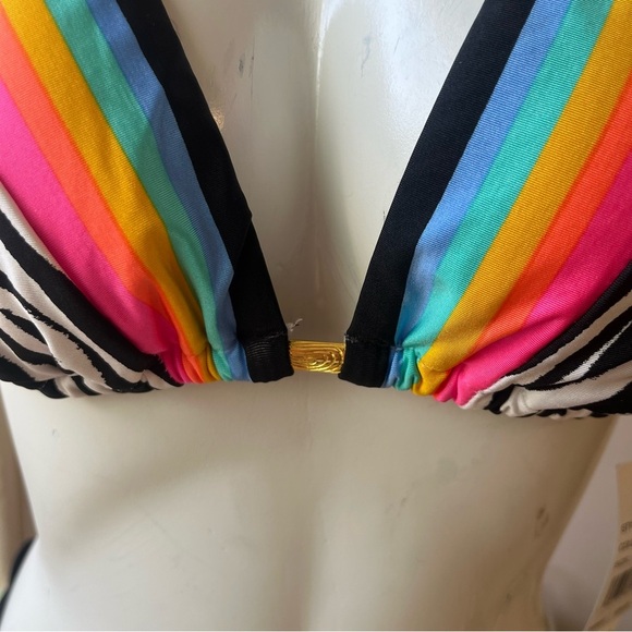New Sunshine 79 Two Piece Bikini Set Black and White Zebra Print Women's Size 12 - Picture 4 of 11